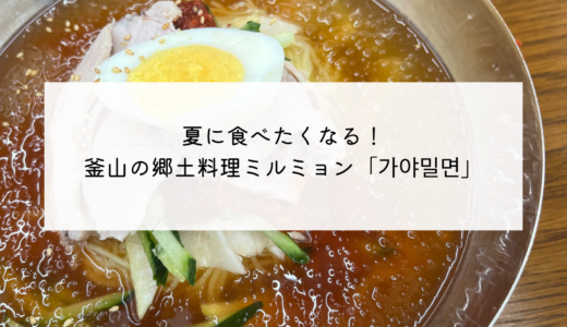 釜山の郷土料理！夏にぴったりのミルミョンのお店「가야밀면」