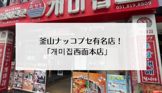 観光客に人気！釜山・西面でナッコプセが美味しいお店「개미집（ケミジプ）」